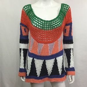 Free People Crochet Sweater Slouchy Open Knit